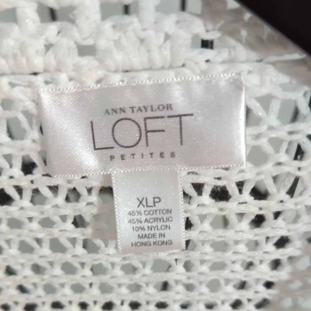 LOFT White Crochet Shrug Sweater - Picture 2 of 7